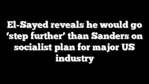 El-Sayed reveals he would go ‘step further’ than Sanders on socialist plan for major US industry