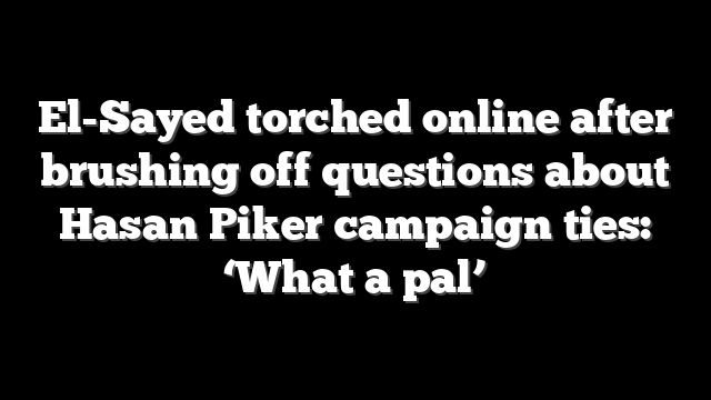 El-Sayed torched online after brushing off questions about Hasan Piker campaign ties: ‘What a pal’