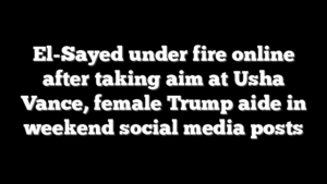 El-Sayed under fire online after taking aim at Usha Vance, female Trump aide in weekend social media posts