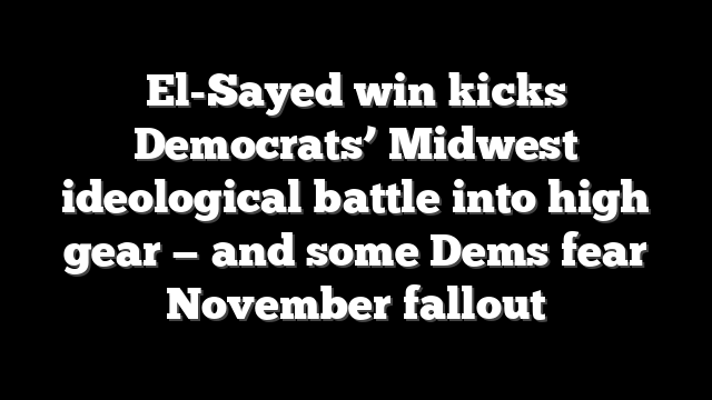 El-Sayed win kicks Democrats’ Midwest ideological battle into high gear — and some Dems fear November fallout