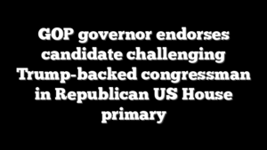 GOP governor endorses candidate challenging Trump-backed congressman in Republican US House primary