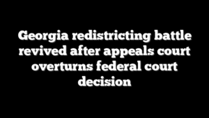 Georgia redistricting battle revived after appeals court overturns federal court decision
