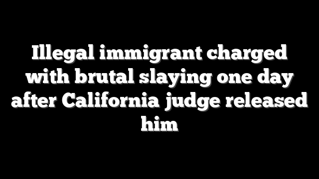 Illegal immigrant charged with brutal slaying one day after California judge released him