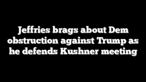 Jeffries brags about Dem obstruction against Trump as he defends Kushner meeting