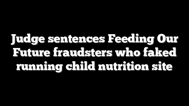Judge sentences Feeding Our Future fraudsters who faked running child nutrition site
