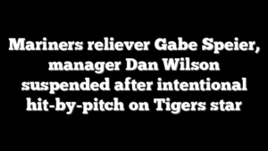 Mariners reliever Gabe Speier, manager Dan Wilson suspended after intentional hit-by-pitch on Tigers star