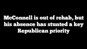 McConnell is out of rehab, but his absence has stunted a key Republican priority