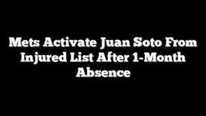 Mets Activate Juan Soto From Injured List After 1-Month Absence