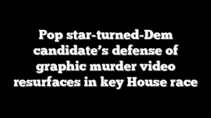 Pop star-turned-Dem candidate’s defense of graphic murder video resurfaces in key House race