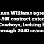 Quinnen Williams agrees to $105.9M contract extension with Cowboys, locking him in through 2030 season