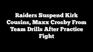 Raiders Suspend Kirk Cousins, Maxx Crosby From Team Drills After Practice Fight