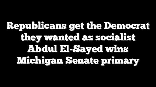 Republicans get the Democrat they wanted as socialist Abdul El-Sayed wins Michigan Senate primary