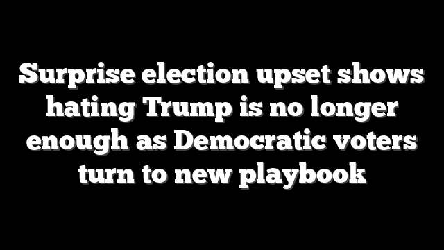 Surprise election upset shows hating Trump is no longer enough as Democratic voters turn to new playbook