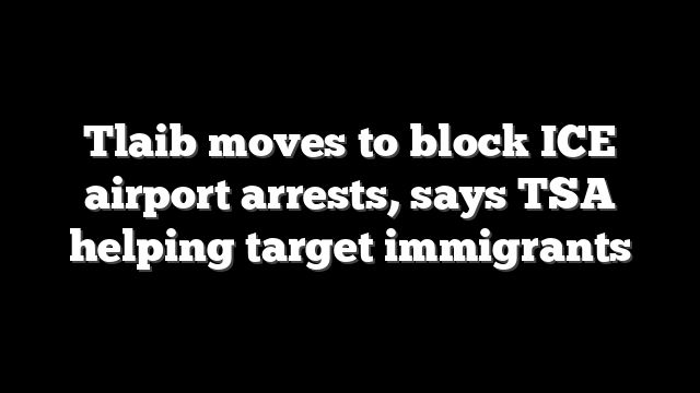 Tlaib moves to block ICE airport arrests, says TSA helping target immigrants