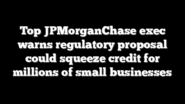 Top JPMorganChase exec warns regulatory proposal could squeeze credit for millions of small businesses