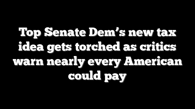 Top Senate Dem’s new tax idea gets torched as critics warn nearly every American could pay