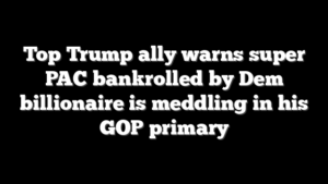 Top Trump ally warns super PAC bankrolled by Dem billionaire is meddling in his GOP primary