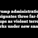 Trump administration designates three far-left groups as violent terrorist networks under new sanctions