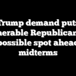 Trump demand puts vulnerable Republicans in impossible spot ahead of midterms