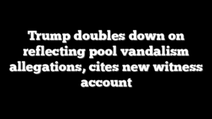 Trump doubles down on reflecting pool vandalism allegations, cites new witness account