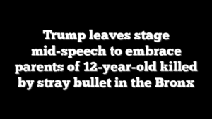 Trump leaves stage mid-speech to embrace parents of 12-year-old killed by stray bullet in the Bronx