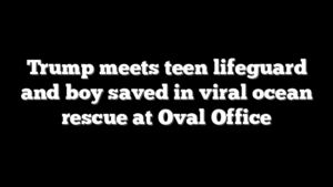 Trump meets teen lifeguard and boy saved in viral ocean rescue at Oval Office
