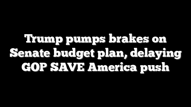 Trump pumps brakes on Senate budget plan, delaying GOP SAVE America push