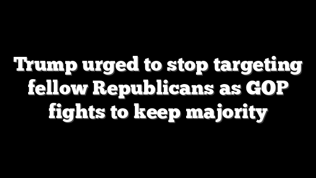Trump urged to stop targeting fellow Republicans as GOP fights to keep majority