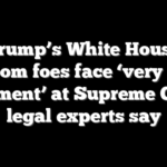 Trump’s White House ballroom foes face ‘very tough argument’ at Supreme Court, legal experts say