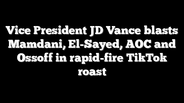 Vice President JD Vance blasts Mamdani, El-Sayed, AOC and Ossoff in rapid-fire TikTok roast