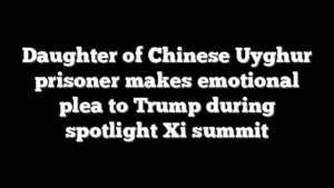Daughter of Chinese Uyghur prisoner makes emotional plea to Trump during spotlight Xi summit