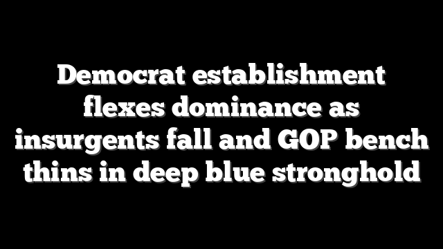 Democrat establishment flexes dominance as insurgents fall and GOP bench thins in deep blue stronghold