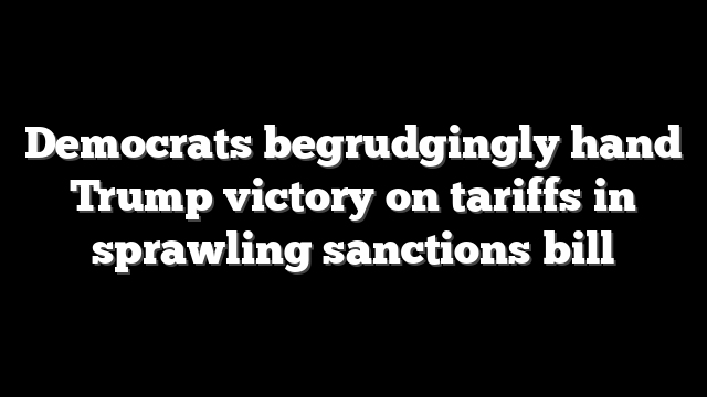 Democrats begrudgingly hand Trump victory on tariffs in sprawling sanctions bill