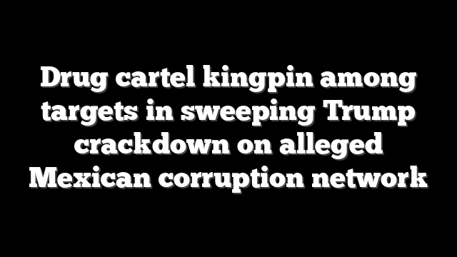 Drug cartel kingpin among targets in sweeping Trump crackdown on alleged Mexican corruption network