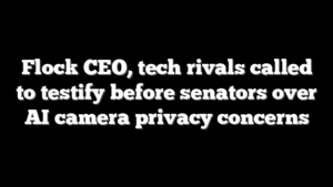 Flock CEO, tech rivals called to testify before senators over AI camera privacy concerns