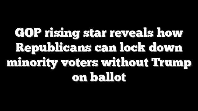 GOP rising star reveals how Republicans can lock down minority voters without Trump on ballot