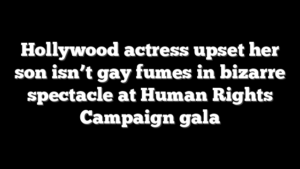 Hollywood actress upset her son isn’t gay fumes in bizarre spectacle at Human Rights Campaign gala