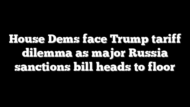 House Dems face Trump tariff dilemma as major Russia sanctions bill heads to floor