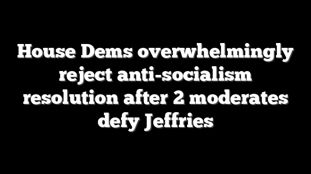 House Dems overwhelmingly reject anti-socialism resolution after 2 moderates defy Jeffries