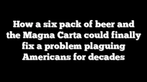 How a six pack of beer and the Magna Carta could finally fix a problem plaguing Americans for decades