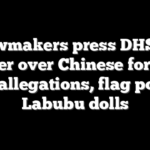 Lawmakers press DHS in letter over Chinese forced labor allegations, flag popular Labubu dolls
