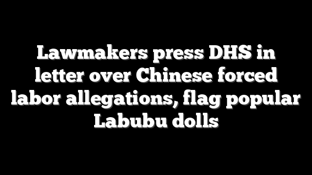 Lawmakers press DHS in letter over Chinese forced labor allegations, flag popular Labubu dolls