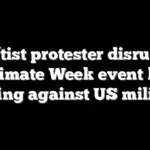 Leftist protester disrupts Climate Week event by ranting against US military
