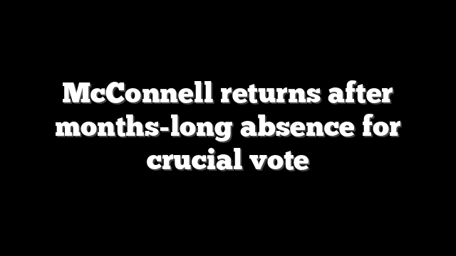 McConnell returns after months-long absence for crucial vote