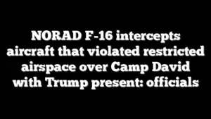 NORAD F-16 intercepts aircraft that violated restricted airspace over Camp David with Trump present: officials