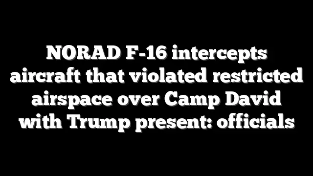 NORAD F-16 intercepts aircraft that violated restricted airspace over Camp David with Trump present: officials