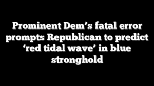 Prominent Dem’s fatal error prompts Republican to predict ‘red tidal wave’ in blue stronghold