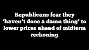 Republicans fear they ‘haven’t done a damn thing’ to lower prices ahead of midterm reckoning