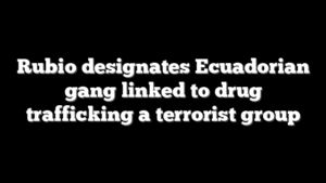 Rubio designates Ecuadorian gang linked to drug trafficking a terrorist group