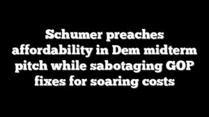 Schumer preaches affordability in Dem midterm pitch while sabotaging GOP fixes for soaring costs